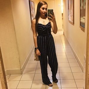Navy blue stripped jumpsuit